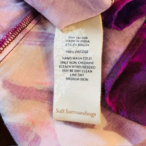 Soft Surroundings Rosario Floral Tropical Flowy Maxi Dress Large Petite - Picture 8 of 9